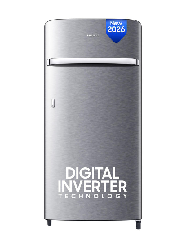 Samsung 189 L Direct Cool Single Door 5 Star Refrigerator with Digital Inverter, Single Touch Defrost, 2026 Model(Elegant Inox, RR21H2G25S8/HL)