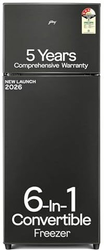 Godrej 244 L Frost Free Double Door 3 Star Refrigerator  with AI Powered 6-in-1 Freezer Convertible 30 Days Farm Freshness 95%+ Food Surface Disinfection(Fossil Steel, RT EONVALOR 280CN RCIF FS ST)