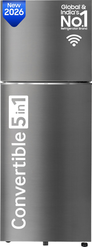 Samsung 330 L Frost Free Double Door 3 Star Refrigerator(ELEGANT INOX, RT34HG5A23S8HL)