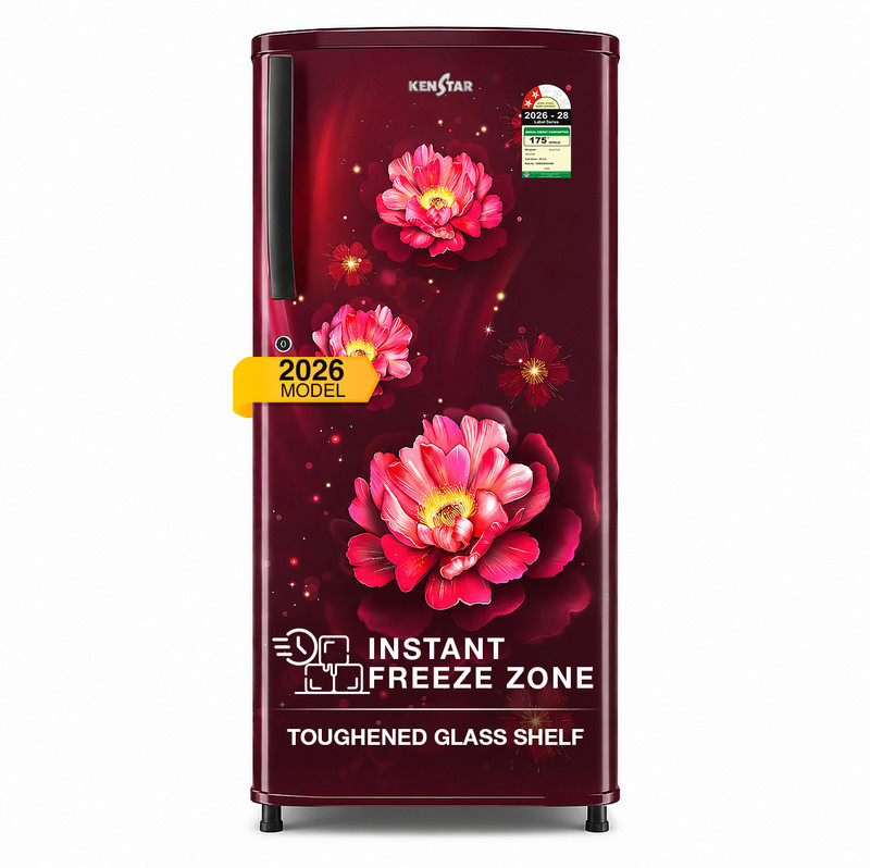 Kenstar 183 L Direct Cool Single Door 2 Star Refrigerator(Bloom Wine, 183BD3KS24HB.(BW))