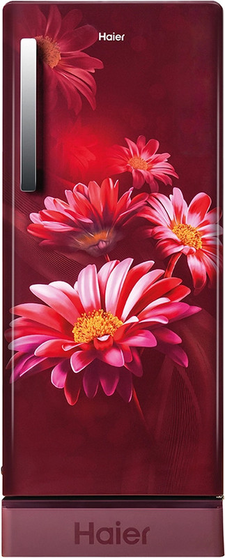 Haier 190 L Direct Cool Single Door 5 Star Refrigerator with Base Drawer(Red Hilton, HRD-2115PRH-N)