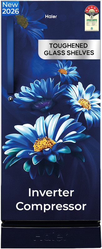 Haier 190 L Direct Cool Single Door 5 Star Refrigerator with Base Drawer with Ice Formation possible in 60 Minutes, Easy & Safe Clean back, Large Veg Box(Marine Hilton, HED-205MHBA-P)