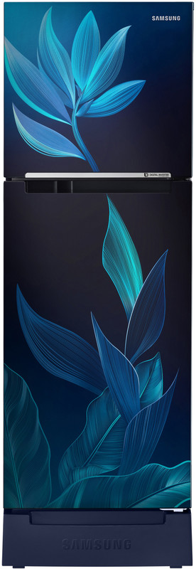 Samsung 236 L Frost Free Double Door 2 Star Refrigerator with Base Drawer(Paradise Bloom Blue, RT28C31429U/HL)