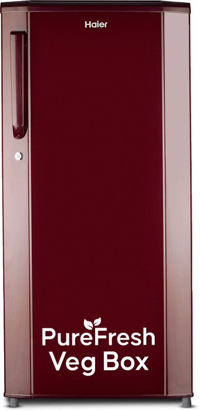 Haier 165 L Direct Cool Single Door 1 Star Refrigerator with DEFT TechnologyLarge Vegetable Box(RED STEEL, HED-171RS-P)