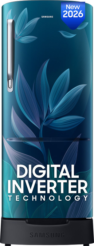 Samsung 183 L Direct Cool Single Door 4 Star Refrigerator with Base Drawer(Paradise Bloom Blue, RR20H28249U/NL)