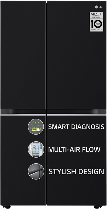 LG 655 L Frost Free Side by Side Refrigerator with Smart Inverter Compressor, Smart Diagnosis, Express Freezing & Multi Digital Sensors(Western Black, GL-B257HWBY)