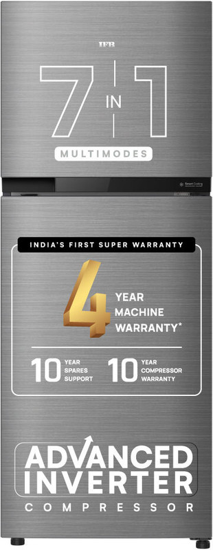 IFB 241 L Frost Free Double Door 2 Star Refrigerator with 7-in-1 Multi Mode, 30 Hrs Cooling Retention, Big Vegetable Box with Humidity Controller (30 Days Fresh), XL Bottle Bin, Advanced Inverter Compressor & 4 Year Super Warranty(Brush Steel, IFBFF-291BYBSE)