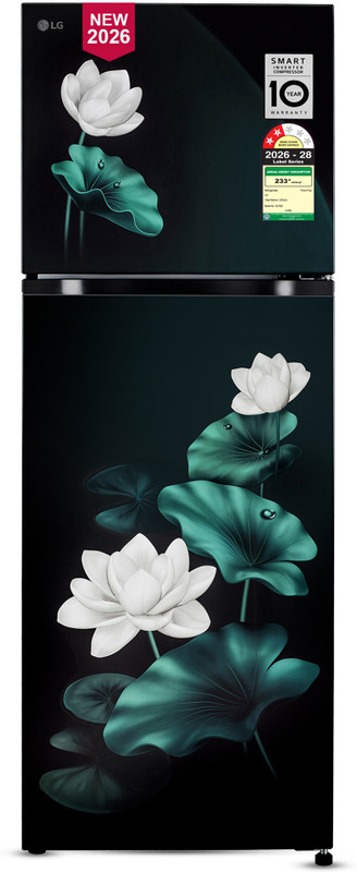 LG 251 L Frost Free Double Door 2 Star Convertible Refrigerator with Convertible, Smart Mode, Multi Air Flow, Express Freeze, Deodorizer, Fresh Zone, Works Without Stabilizer, Inverter Compressor, Auto connect & 2026 Model(Emerald Lotus, GLT2526XWEL)