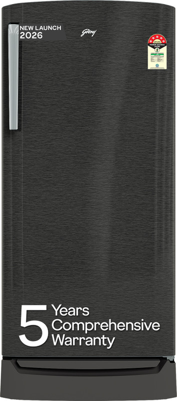 Godrej 194 L Direct Cool Single Door 5 Star Refrigerator with Base Drawer with Turbo Cooling Technology With Energy Efficient Inverter Compressor(Fossil Steel, RD M200E TDI FS ST)