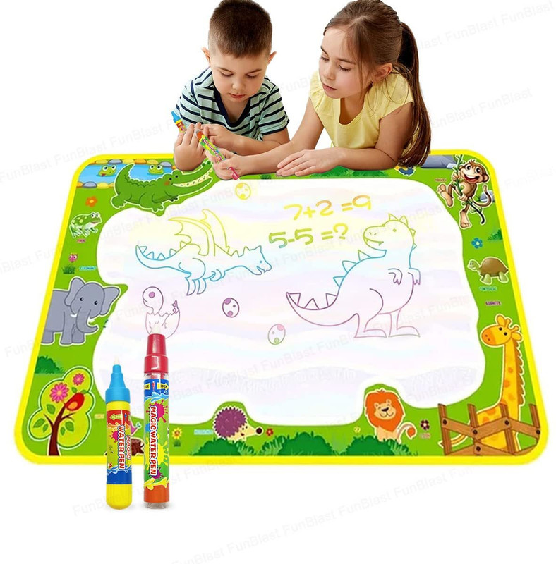 SEVENSPACE Magic Water Drawing Mat Jumbo 70x50cm | Reusable Doodle Pad for Kids & Toddlers(Multicolor)