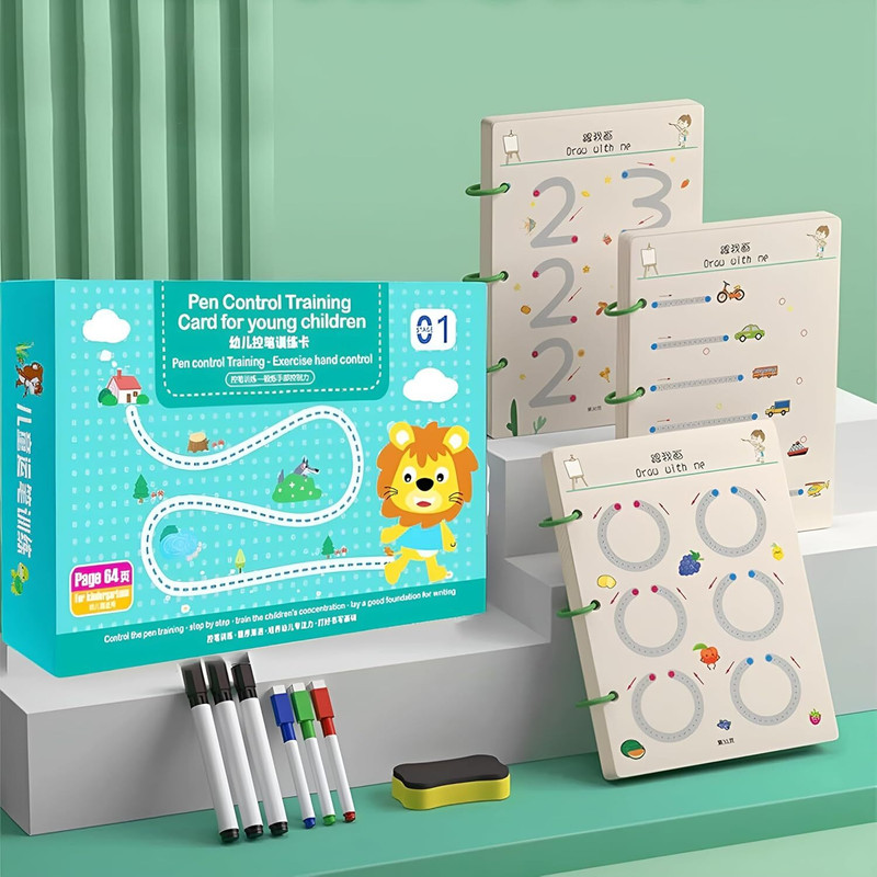 ketroosa Magic Tracing Book Set 64 Pages Alphabet & Number Writing Practice Book for Kids(Multicolor)