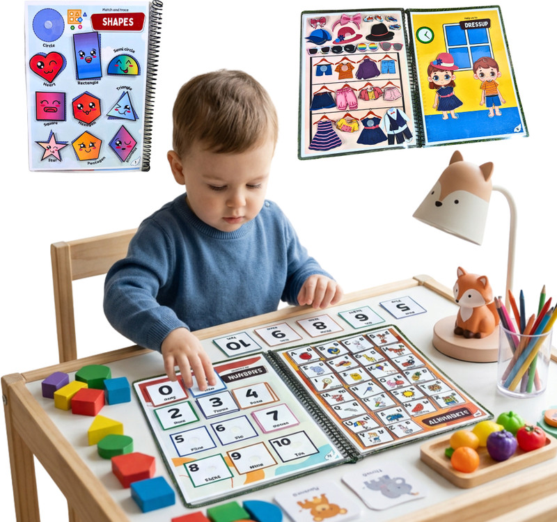 Sakuya Montessori Quiet Book for Kids Age 3+ Toddler Busy Binder(Multicolor)