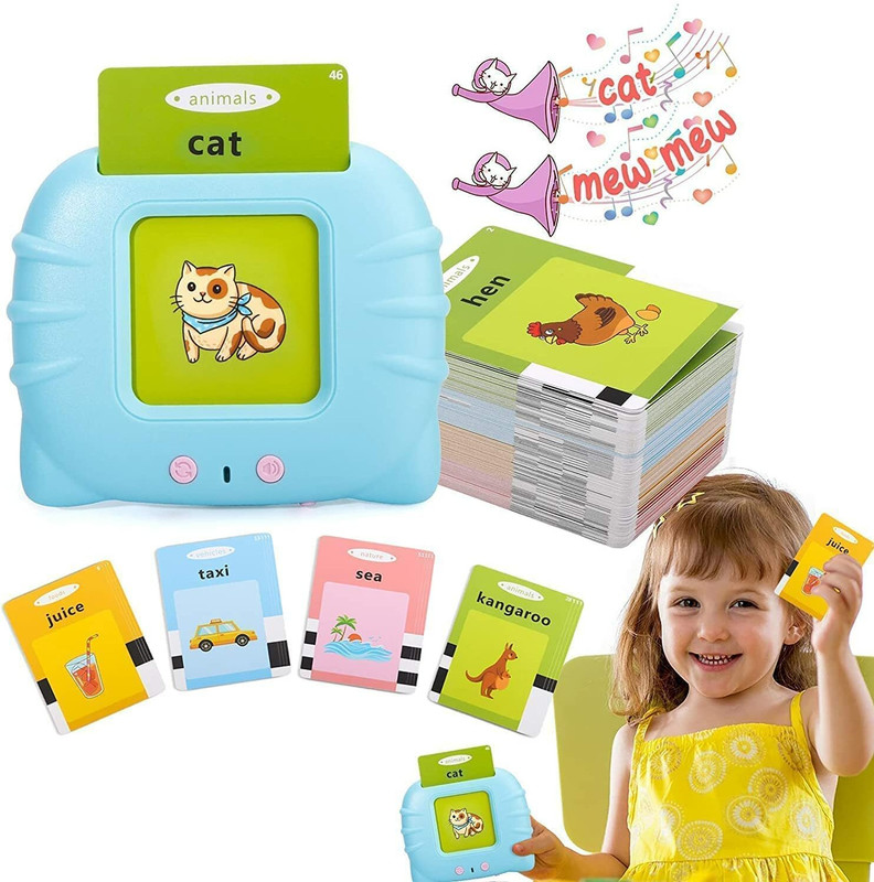 wamiprax Flash Cards for Kids Talking English Words Talking 112car(Multicolor)