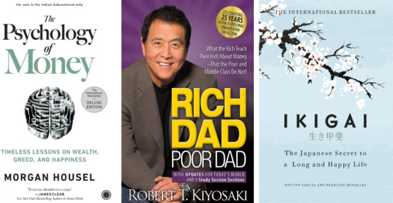 Psychology Of Money & Rich Dad Poor Dad & Ikigai National Bestseller F-Assured(Paperback, Kiyosaki Robert, MORGAN HOSUEL, Hector Garcia)