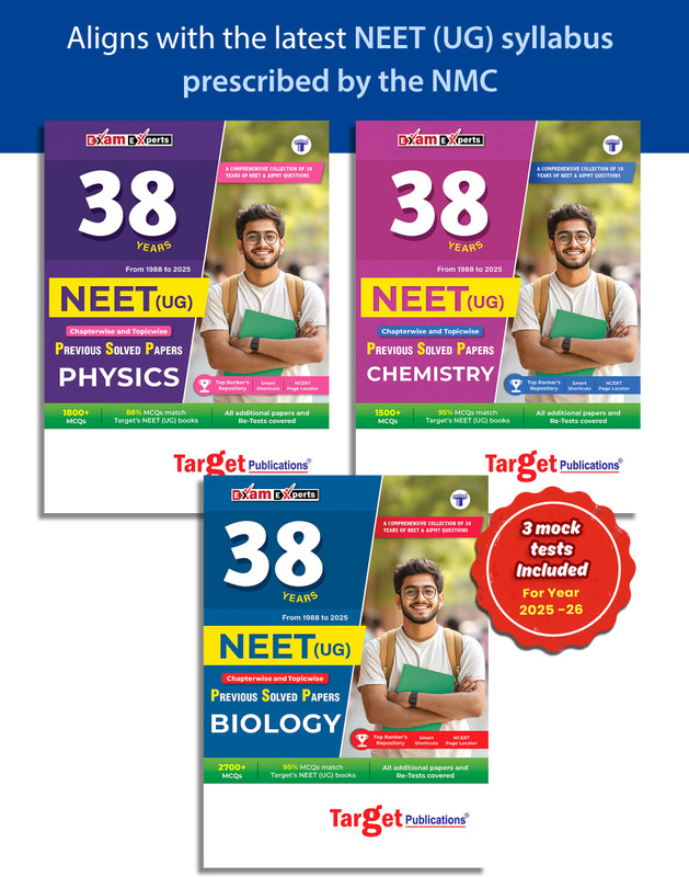 38 Years NEET Previous Year Solved Question Papers Physics, Chemistry And Biology | NEET UG Chapterwise Topicwise Solutions For 2026 Exam |MCQs With Answer Key & Graphical Analysis|NMC Latest Syllabus(Paperback, Content Team at Target Publications)