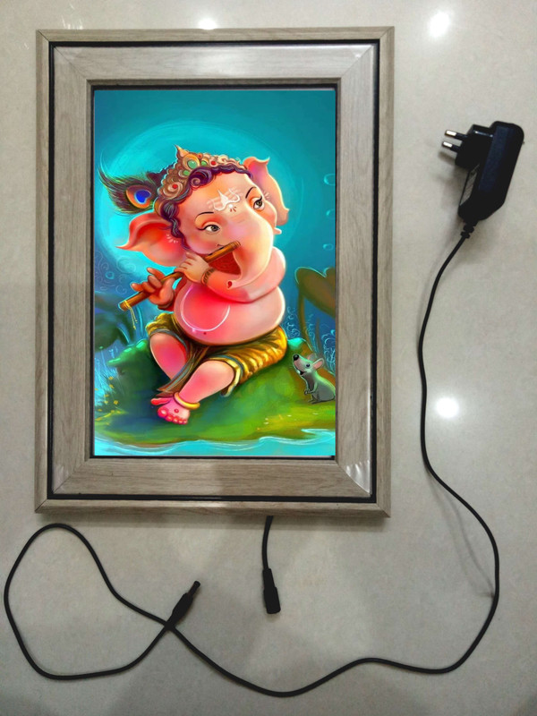 ANSHUL INTERNET 35 GANESH JI FRAME 15.5 inch WALL HANGING(Cream Shade)