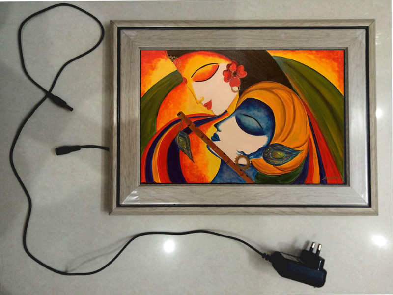 ANSHUL INTERNET FRAME SHIV PARVATI 33 12 inch WALL MOUNTED(Multicolor)