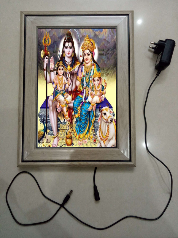 ANSHUL INTERNET FRAME 120 SHIV PARWATI 12 inch WALL MOUNTED(Multicolor)
