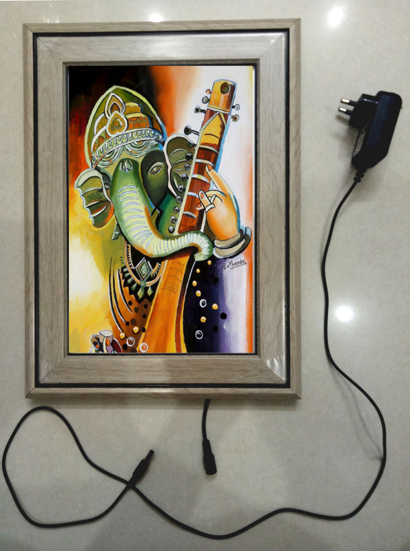 ANSHUL INTERNET FRAME GANESH 38 12 inch WALL MOUNTED(Multicolor)