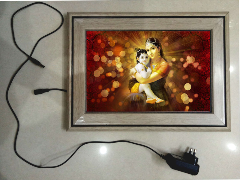 anshul internet point KRISHNA WITH YASHODA MAA FRAME 15.5 inch LED PHOTO FRAME(Multicolor)