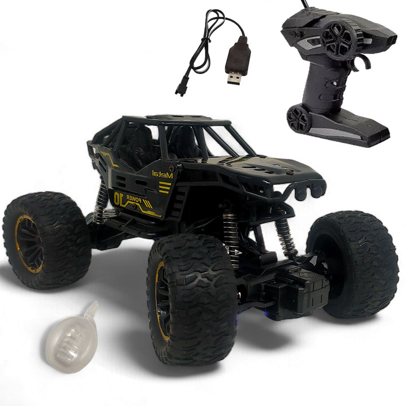 fizz BLACK RC Rock Car for Kids Boys and Girls Both with Mist Smoke Monster_ZB(Multicolor)
