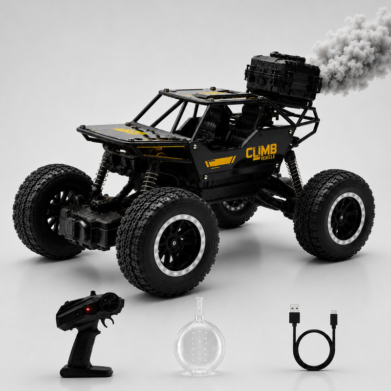 joymax RC Rock Crawler Car for Kids – 4WD Remote Control Off-Road Rock Car (Big Wheels)(Black)