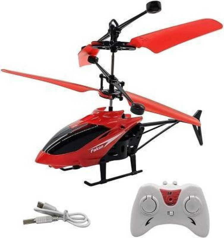 RRCollection Gravity-Defying Fun: Hand Sensor RC Helicopter with 3D Lights and USB Charging(Red, Black)
