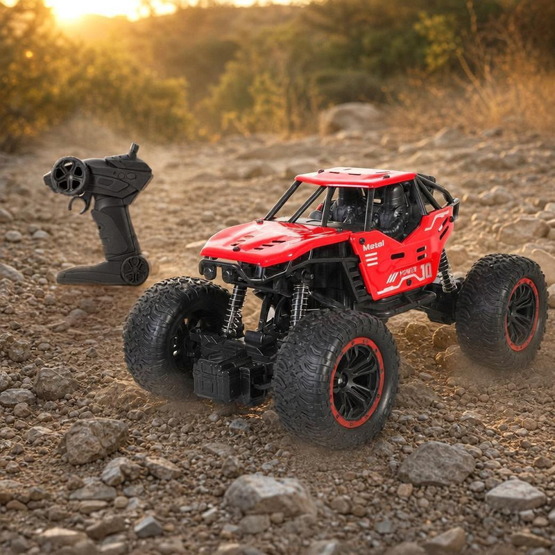 frendo Remote Controlled Rock Crawler RC Monster Truck, 2.4G, 1:18 Scale (Red)(Red)