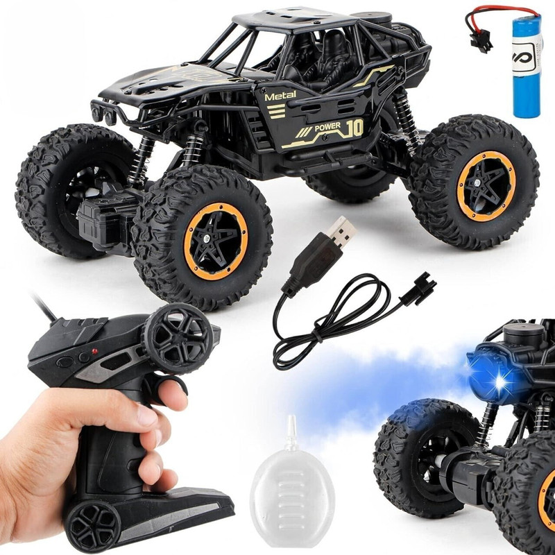 Kidoyz Remote Control 1:18 Metal Climbing Cross Country Car with Mist Smoke Spray 2WD(Multicolor)