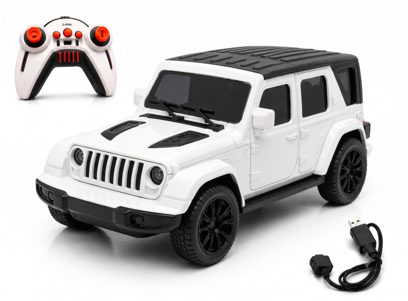 Pick N Nick Toys Thar Roxx R/C Car Toy | 1:16 Scale Off-Road SUV | Mist Smoke Effect, Music(White)