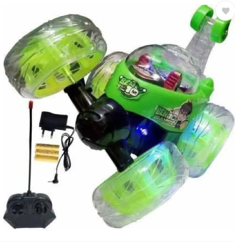 JRCLUB Rechargeable Remote Control plastic rolling stunt car with Music & Lights(Multicolor)