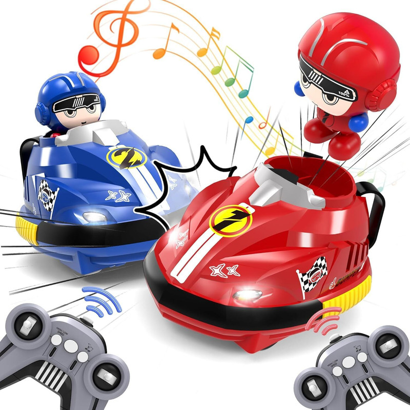 My Baby Love Remote Control RC Cartoon Bumper Car for Kids|2 Players|Light,Music,Sound & Fun(Multicolor)