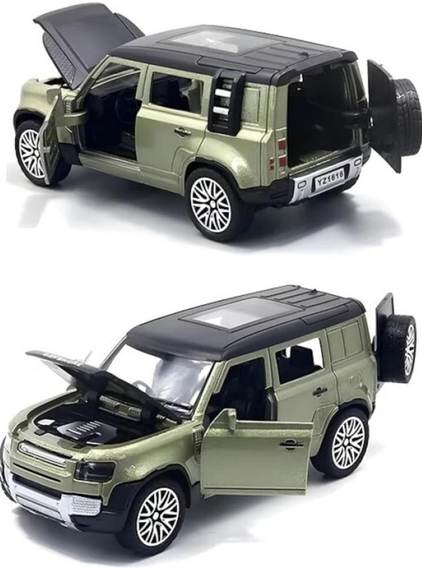 Xcillince Toys Presents_1:36 Defender Car Metal Body Openable Doors, Bonnet Pull-Back Action_A3(Multicolor)