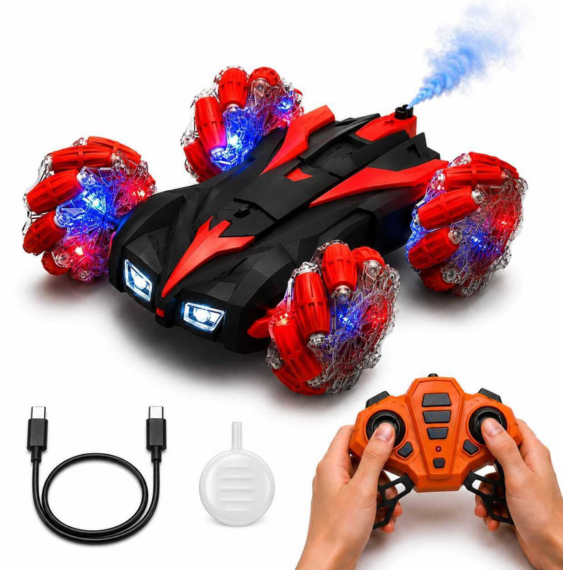 ZUNBELLA 4WD Double Sided RC Smoke Stunt Drift Toy Car 360° Rotation Drift Toy For Kids(Multicolor)
