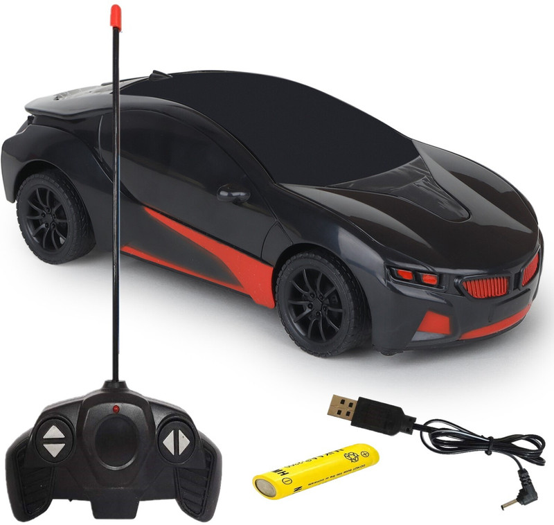 CADDLE & TOES Remote Control Toy Car Electric Chargeable 3D Lightning (Black)(Black)