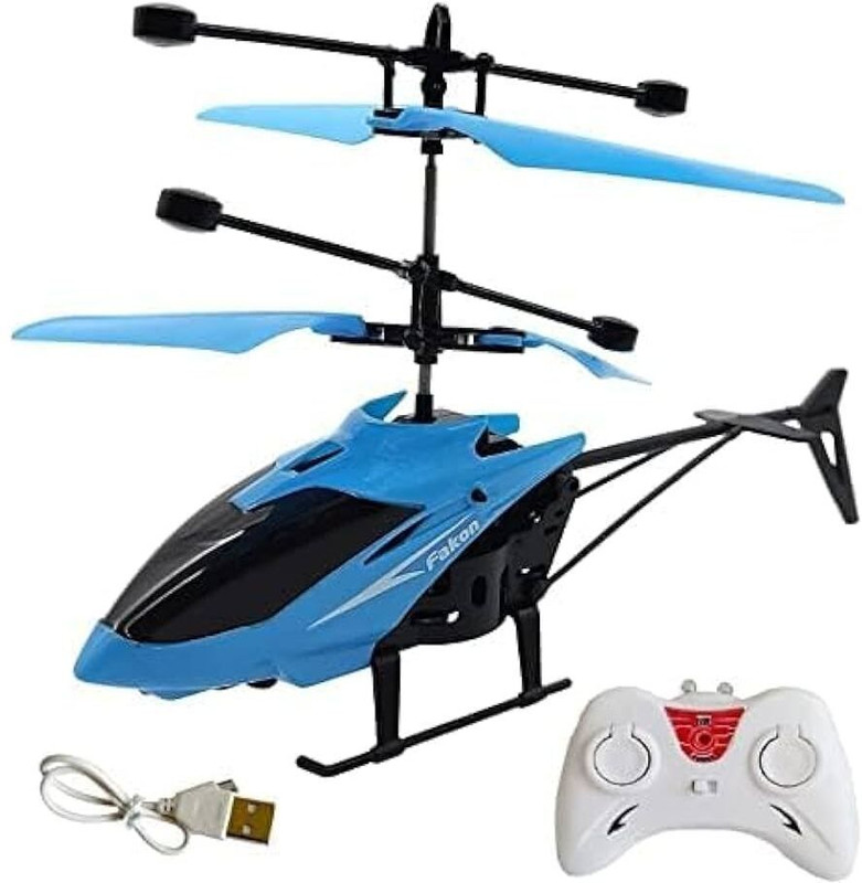CRAFTOOTOYS echargeable Remote Control Helicopter Toy for Kids(Blue)