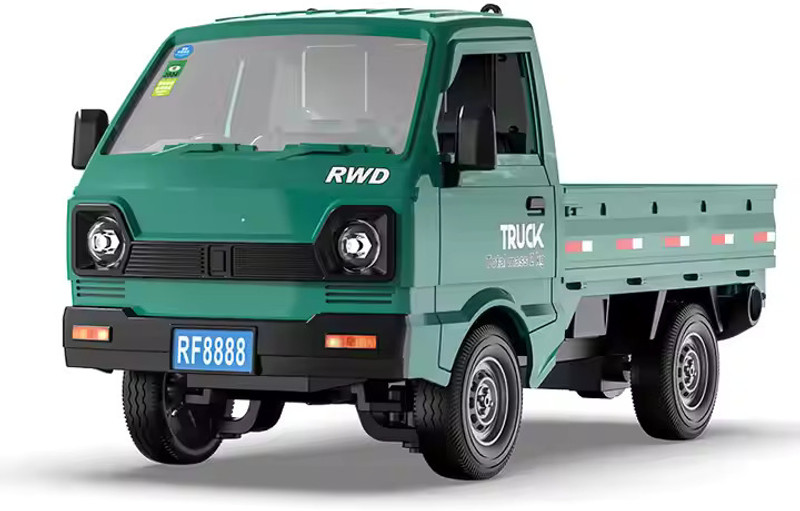 Gomzy Remote-Controlled Micro Truck Van Toy Car Spraying Sound Light Double-Door(Green)
