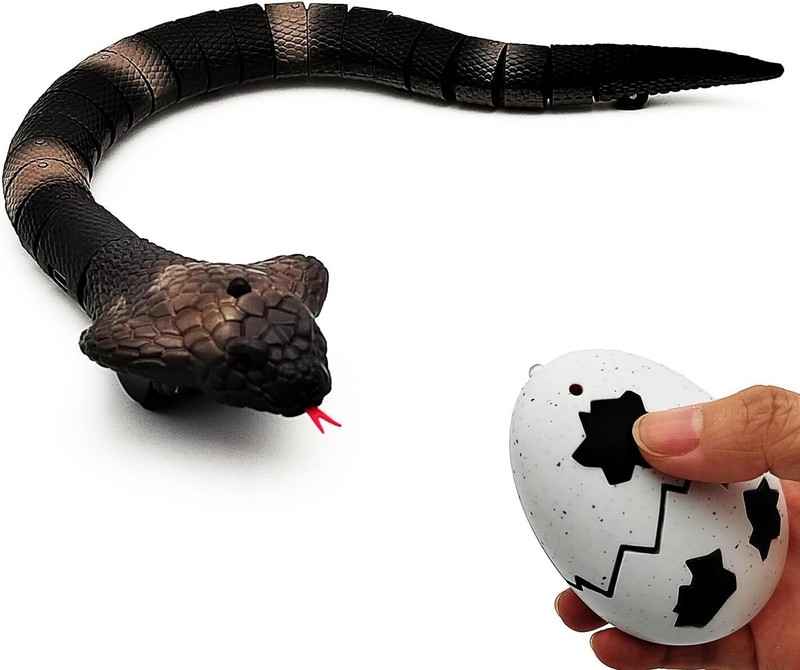 Kiditos Realistic Remote Control Snake Toy Fast Moving Egg-Shaped Infrared RC Controller(Brown)