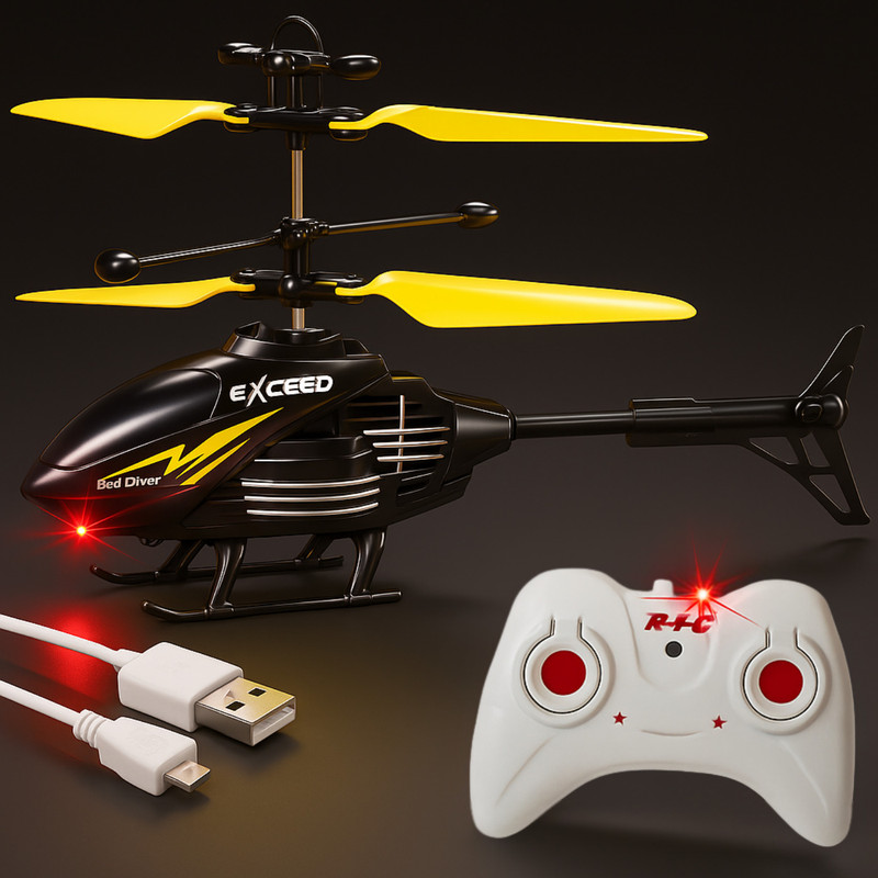 Vezimon Gravity Sensor Toy Remote Control Helicopter for Kids(Yellow & Black)
