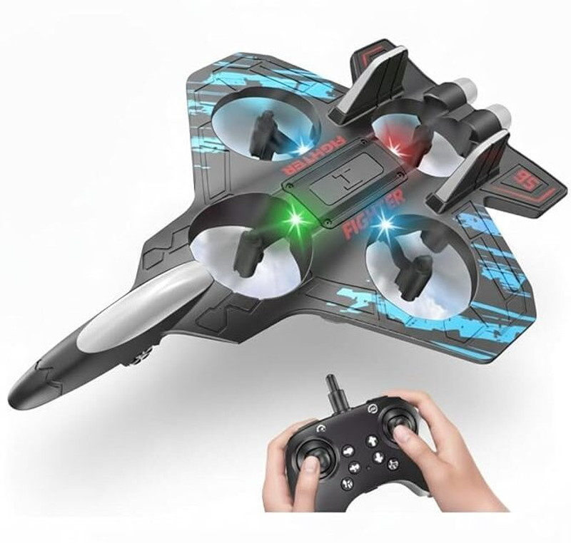 ZENIUMY RC Flying Fighter Drone Plane with LED Lights(Multicolor)