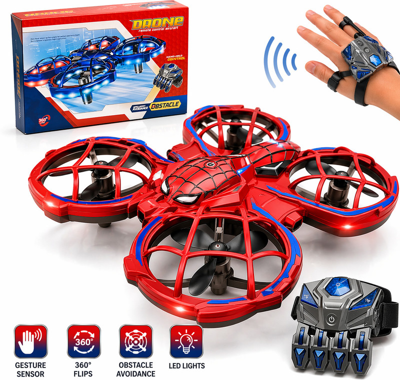 MEMOBEES Spider Gesture Control Drone with 360° Flip | Kids Toy (6+ Years)(Multicolor)