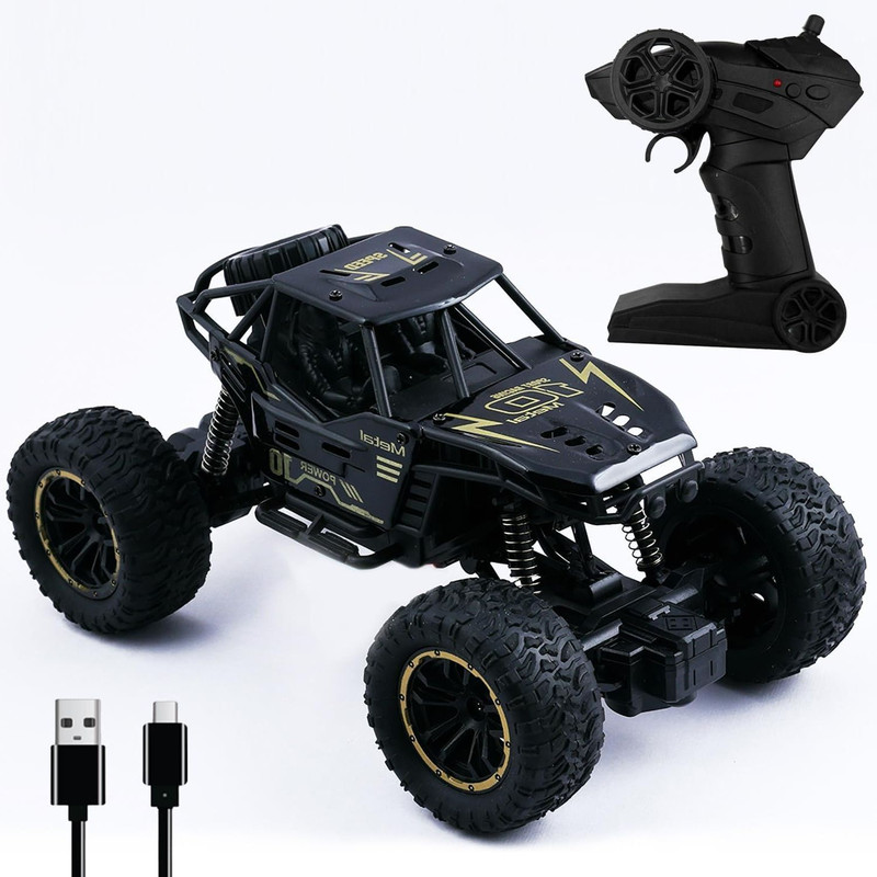 VISSHI Monster Truck for Kids | Rock Crawler 2 Wd Remote Control Car Off-Road Climbing(Black)
