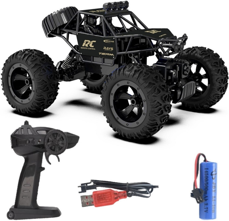 joymax RC Rock Crawler Car for Kids – 4WD Remote Control Off-Road Rock Car (Big Wheels)(Black)