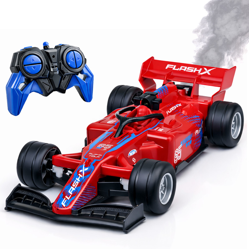 frendo Motorsport-Style RC Racing Car with Vapor Trail, 45+ Min & USB-C(Red)
