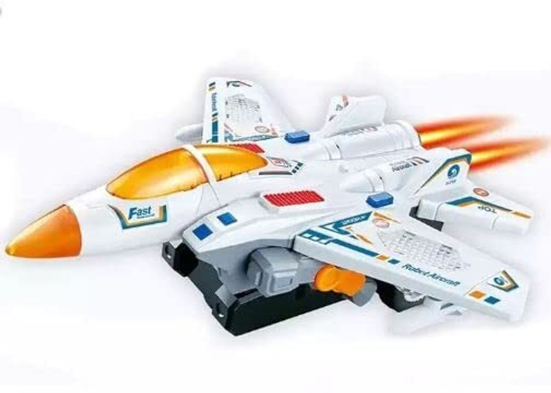 venimall 2 in 1 Deformation Light sound Bump and Go Fighter jet Robot Army Aircraft Toy(Multicolor)