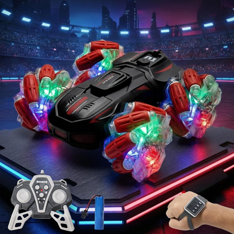 VikriDa RC 4x4 Gesture Control Drift Car | 360° Stunt Car with LED Lights(Multicolor)