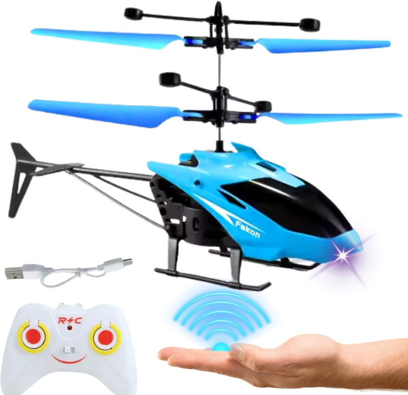 SuNZita RC Helicopter with Hand Gravity Sensor, Flying Toy with 3D Light & Safety Sensor(Red, Black)