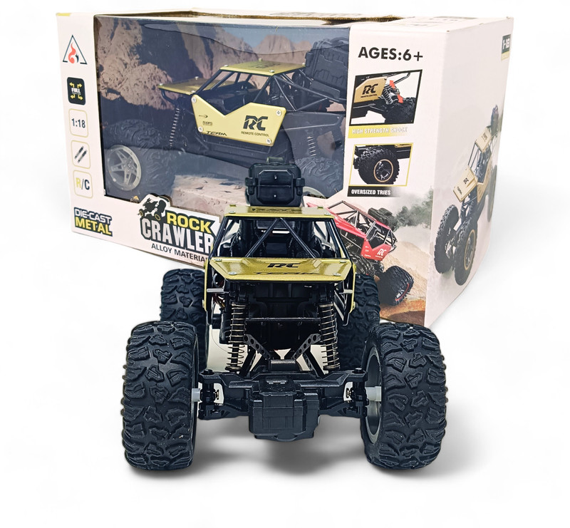 JoyAura Metal body Remote control 4x4 Rock crawler Monster Truck Car with smoke(Black)