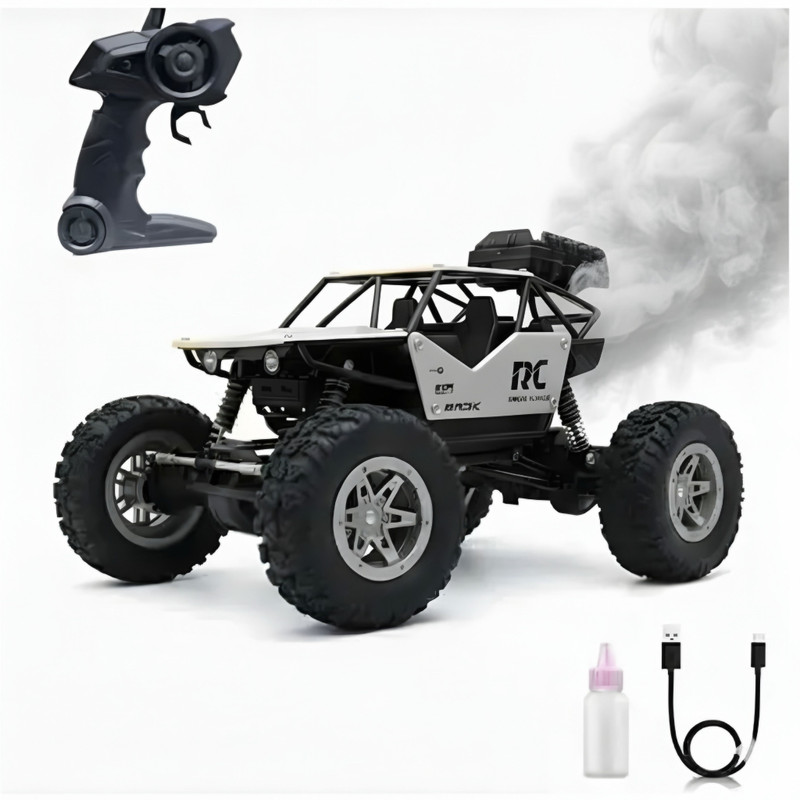 joymax RC Rock Crawler Car for Kids – 4WD Remote Control Off-Road Rock Car (Big Wheels)(Silver)