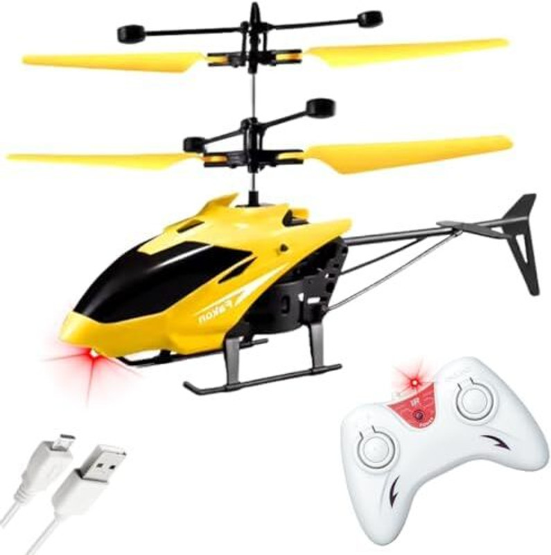 SSE RC Helicopter Toy for Kids with Up and Stop Function - Hand Sensor Auto-Lift(Yellow)